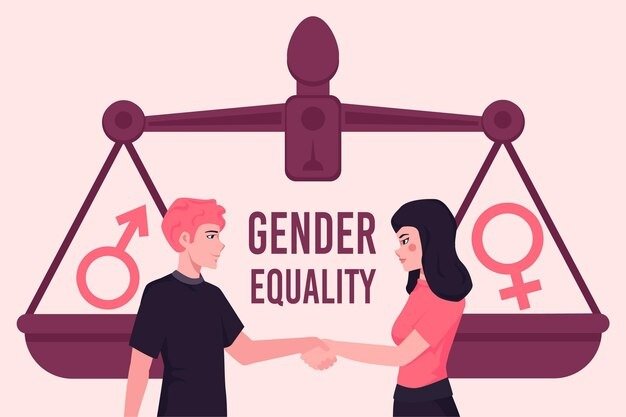 An image of the gender equality concept with a man and a woman